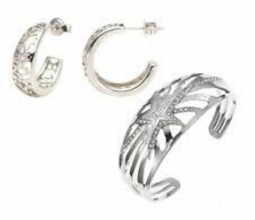 Thierry Mugler coffret cadeau bijoux femme bracelet boucles d'oreilles argent