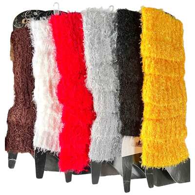 Fluffy Leg Warmers Knitted Socks 80s Dance Disco Party Costume for Women Ladies