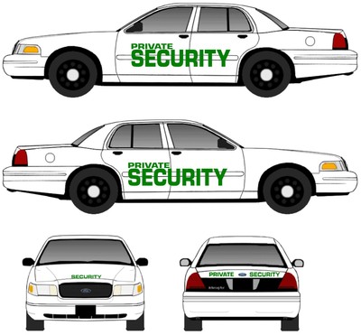 Security company patrol car vinyl decals stickers logos complete set doors trunk