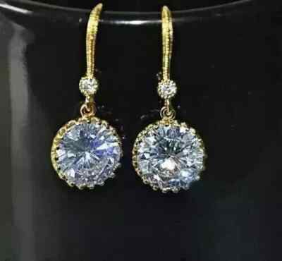 2.00Ct Lab Created Diamond Drop & Dangle Women's Earrings 14K Yellow Gold Plated