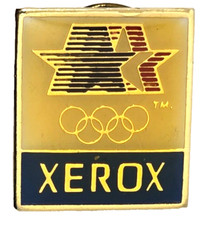 1984 L.A. Olympic Xerox Sponsor Advertising Hat Pin Pinback Lapel Vintage HTF