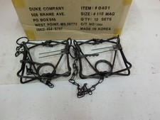 2  Duke 110 MAGNUM Body Grip Traps Trapping Weasel Muskrat Mink 0401