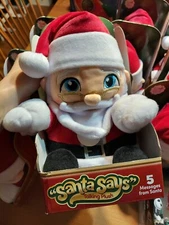 Elf on the Shelf Santa Says Classic Christmas Cuddly Talking Plush 5 Messages