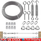 Wire Rope Kit Stainless Steel Cable Fence Wire Roll Kit Turnbuckle Tensioner 15M