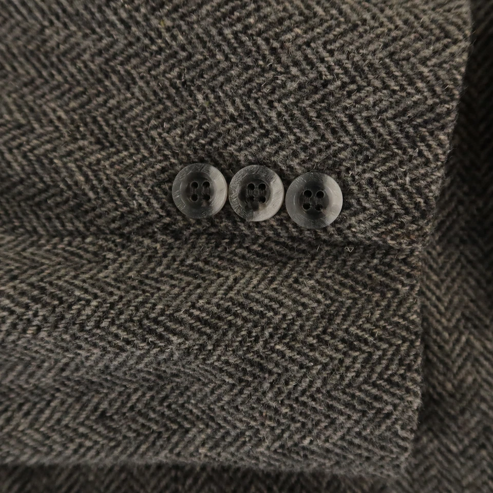 Chaqueta de tweed de colección M gris espiga 100 % lana Blazer abrigo deportivo 42R Foto 4 de 4