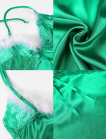 Valentine Lingerie for Women Sexy Santa Lace Babydoll Satin Chemise Sleepwear US