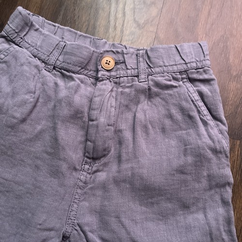 Zara Boys Linen Light Blue Pleated Shorts Size 6 - Picture 2 of 5