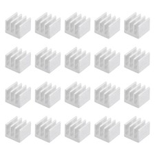 7x7x6mm Silver Tone Thermal Sticky Aluminum Heatsink Electronics Cooler 20 Pcs