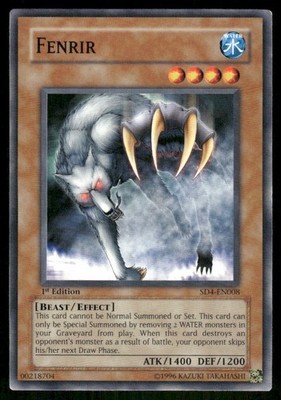 Fenrir SD4-EN008 Structure Deck: Fury from the Deep Yu-Gi-Oh 1st Edition NM