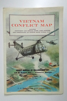 Vietnam Conflict Map Continent & Special Maps & Indexes by Hammond & Co #E-11