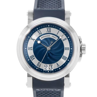 Breguet Marine 5817ST/Y2/5V8 39mm Blue Roman Dial Steel Mens Watch Papers 2007