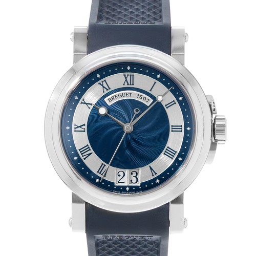 Breguet Marine 5817ST/Y2/5V8 39mm Blue Roman Dial Steel Mens Watch Papers 2007