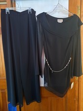 LADIES NWT SZ 10 - ADRIANNA PAPELL 2 PIECE Black PANT SET NEW