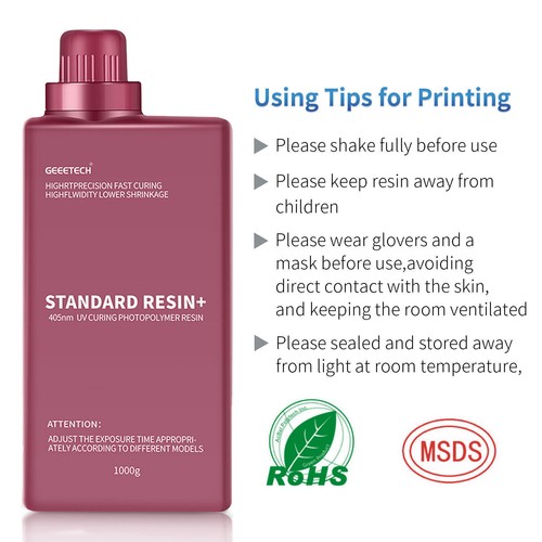 5/10 kg Geeetech resina estándar curado UV rápido 1 kg/botella para impresora 3D DLP/LCD - Imagen 8 de 81