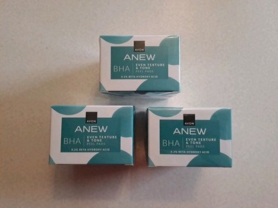 3 x Avon Anew Even Texture & Tone Peel Pads BHA Cruelty-Free