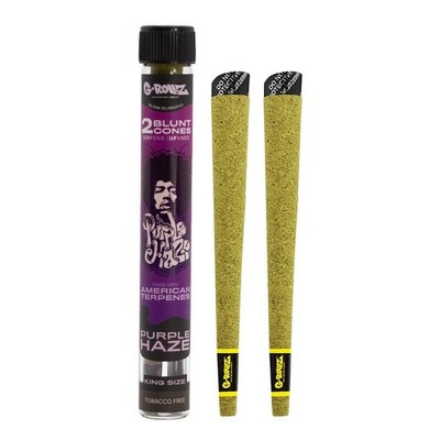 G-Rollz Prerolled Cones   Purple Haze   2 King Size Cones   Terpen Infused