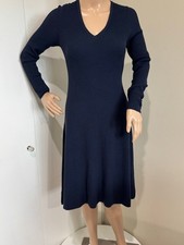 Women's Banana Republic Petite Navy Long Sleeve Ribbed Knit sweater Dress SP