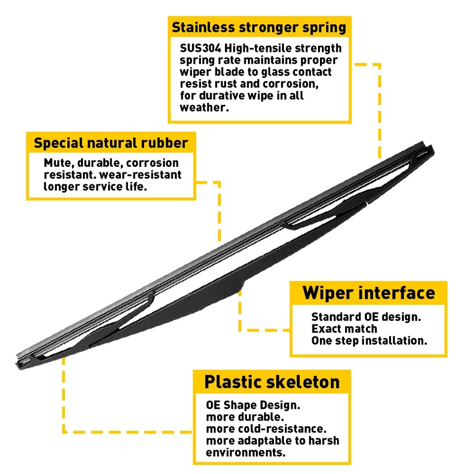 Rear Wiper Arm Blade For Nissan VERSA 2007 - 2012 QUEST 2005 - 2009 OE Quality K - Image 4 of 4