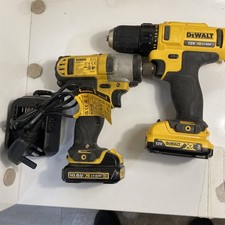 Dewalt 12v Drill and Impact Driver 10.8v with x2 2.0/1.5v Batteries and Charger