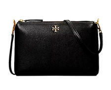 Tory Burch Mercer Pebbled Leather Zip Crossbody Bag Black NEW W/ DUST BAG🎀NWT