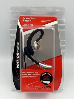 NIB Wireless Jabra Verizon Universal EarWave Boom Headset for Cell Phones 2.5mm