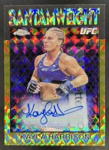 2026 Topps Chrome UFC Kayla Harrison 1986 Signatures Gold Geometric Auto #/50