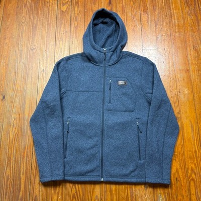 The North Face Gordon Lyons Hooded Fleece Jacket Mens Size Medium Blue Full Zip