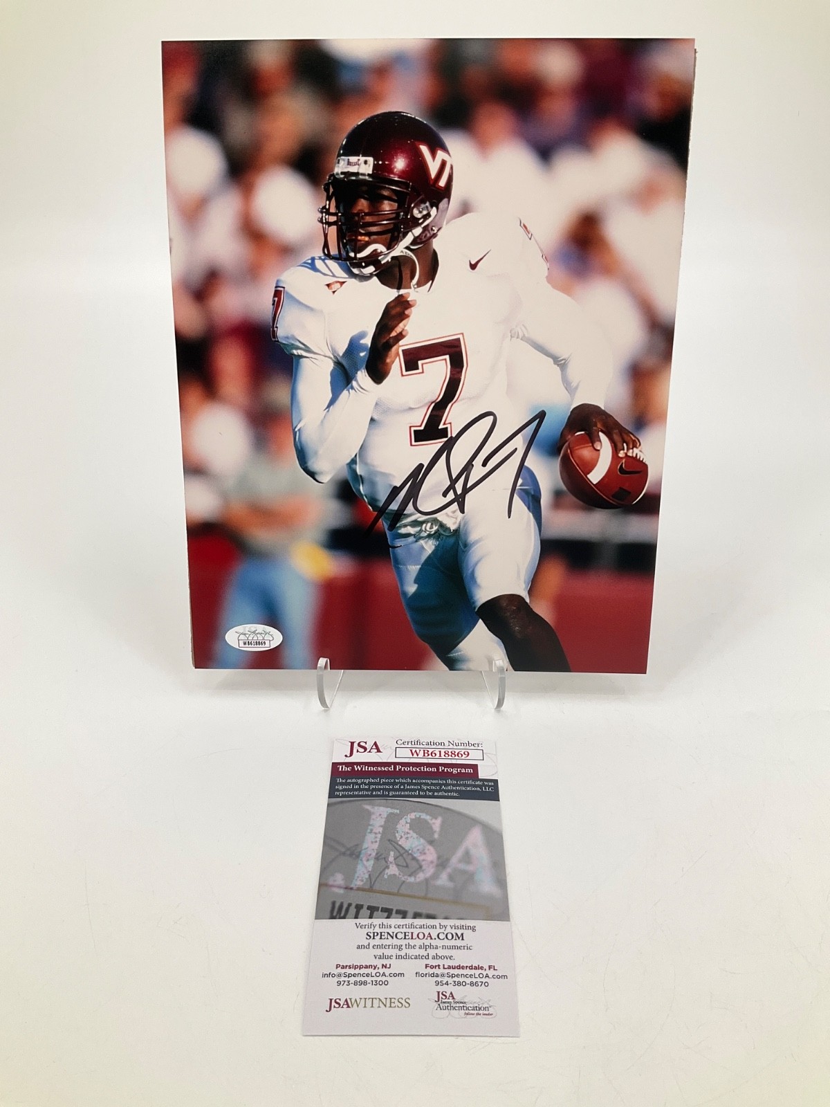 Michael Vick Autographed Signed Virginia Tech Hokies 8X10 PHOTO JSA WITNESS COA 