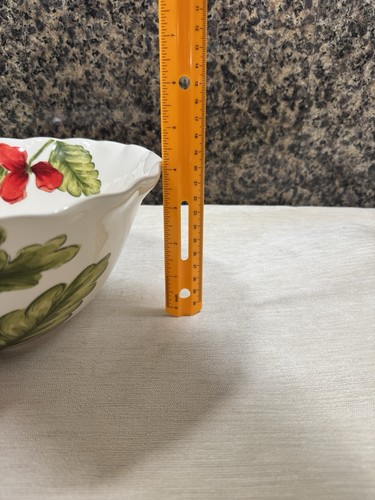 MAXCERA Poppy Dance Red Poppies on White 12" Ceramic Serving Bowl Discontinued - Picture 7 of 8