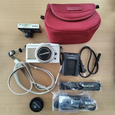 OLYMPUS Mirrorless PEN E-P1 Body White E-P1 Camera M Zuiko 14-42mm #263