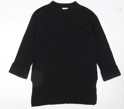 Matalan Damen Strickpullover Pullover schwarz mit Stehkragen Größe S