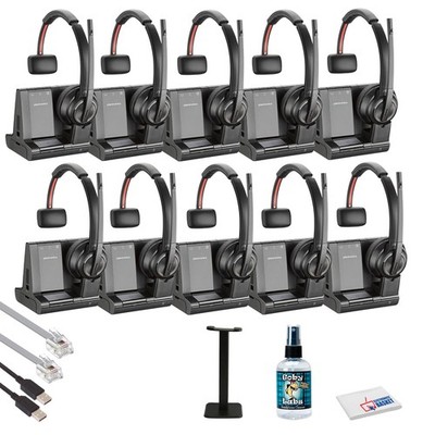 Poly Savi 8210 Office Wireless DECT Headset System Bundle