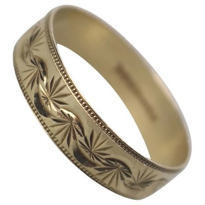 Ein sehr hübscher Vintage Ring 9 kt Gold hellschliff - verpackt - mit 11,25 2,2 g 20. Jh.