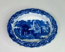 Antique Blue & White George Jones Abbey 1790 Oval Pate Dish / Bowl Circa 1901