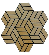 Hexagon 3D Design Wood Veneer Honeycomb Cutout Wall Decor Panels Walnut 10pcs
