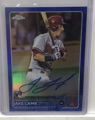 2015 Topps Chrome Rookie Autograph Blue Refractor Jake Lamb #AR-JL (RC)