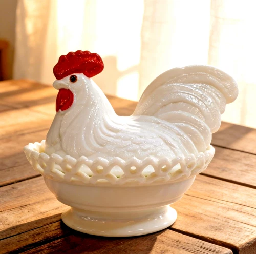 Vintage Westmoreland Large Milk Glass Lattice Hen On Nest 6.75"h x 9"l x 6.25w