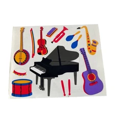 Vintage Mrs. Grossman's 1992 Music Instruments Stickers 90s Piano Guitar Sax