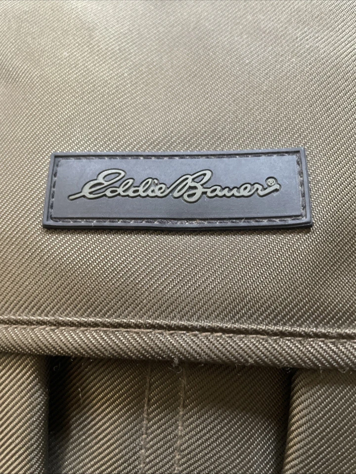 Bolso Mensajero Eddie Bauer Courdura Nylon Verde Oliva Dos Hebillas Grande Foto 2 de 4