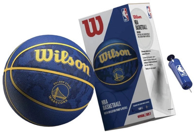 Golden State Warriors Wilson NBA Basketball & Pump Ball Set - Neu