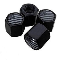 American Flag Tire Valve Stem Caps Tire Valve Caps 4 Pack Black American Flag