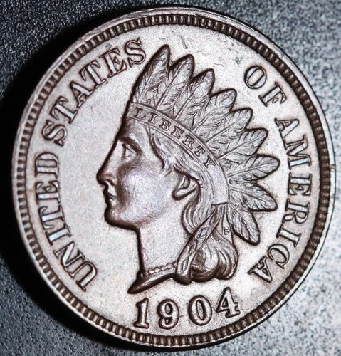 1904 INDIAN HEAD CENT - With LIBERTY & 4 DIAMONDS - Choice AU+ MS UNC