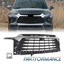 Fit 2019-2022 Chevy Chevrolet Blazer Front Bumper Grille Grill Black Chrome Trim