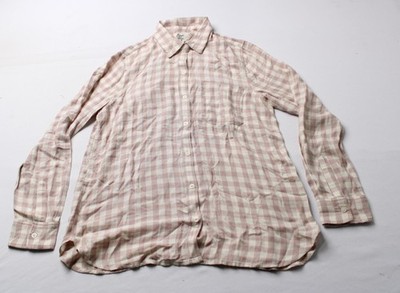 Cosmic Blue Love Women's Hazel Relaxed Button Down Shirt AC2 Tan Small NWT 
