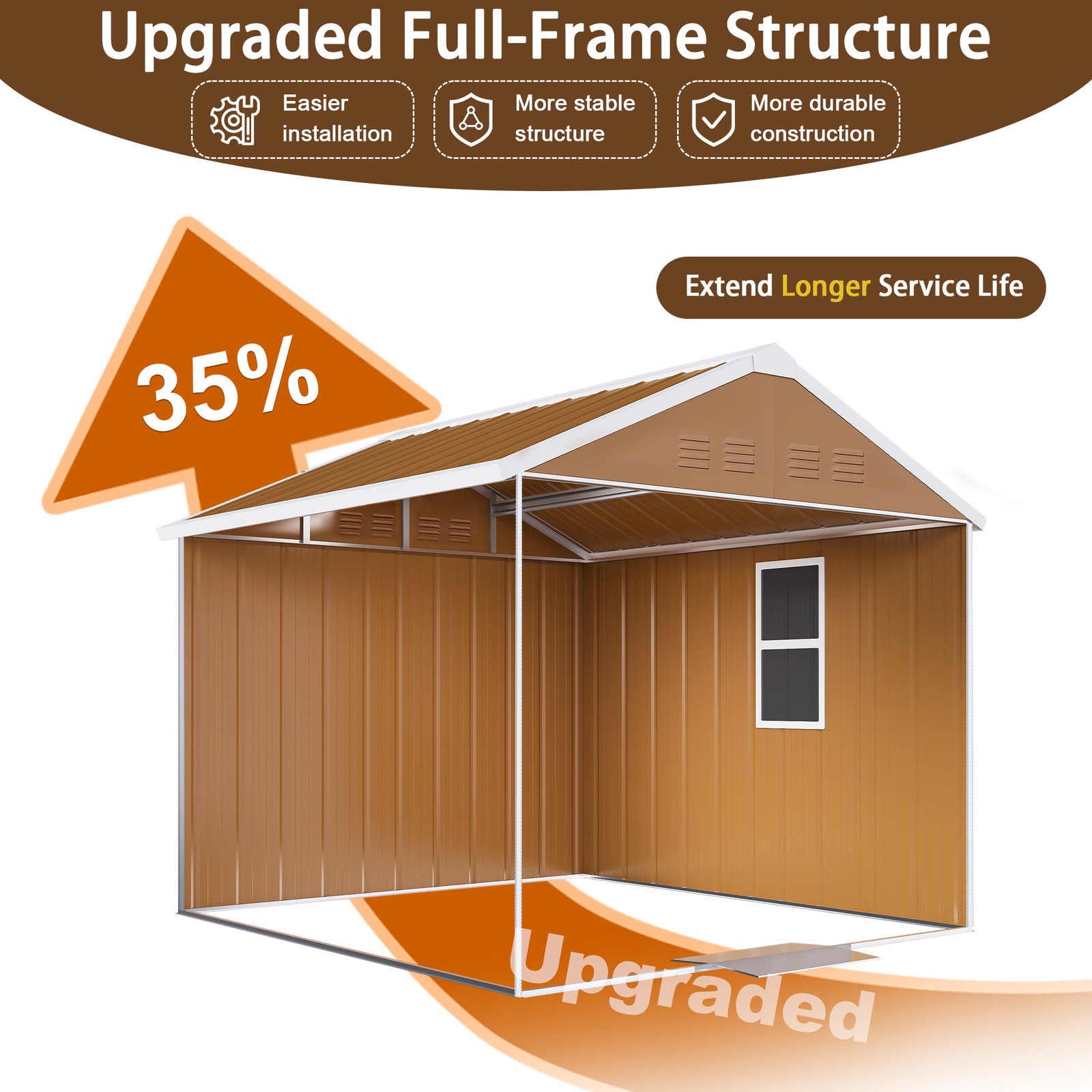 6X4 FT Heavy-Duty Metal Storage Shed Outdoor Garden Tool Shed w/Windows,Lockable