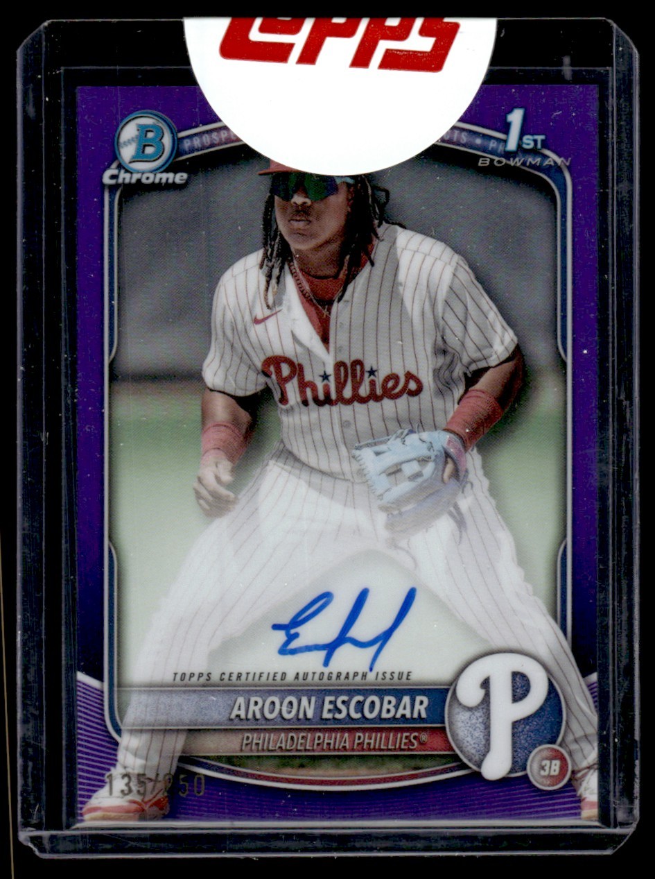 AROON ESCOBAR 2025 BOWMAN CHROME PURPLE REFRACTOR #CPA-AE AUTO 135/250
