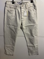 Chimala Distressed Ivory Denim Selvege Jeans Made in Japan Size 32 Inseam 27?New