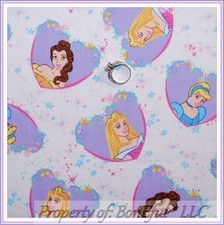 BonEful Fabric FQ Cotton Disney Princess Girl Heart White Pink Purple Snow White