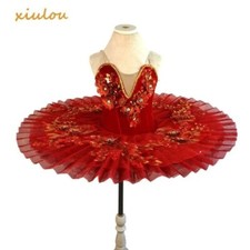 Ballet Tutu Girls Kids RedChinoiserie Ballet Costume Stage Wear Swan Lake Dance