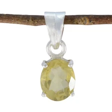 Sun Kissed Sparkling Citrine Gemstone Silver Pendant From Collection